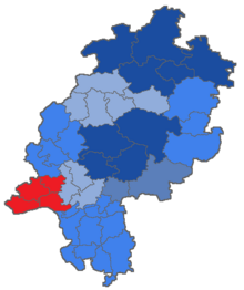 Lage des Landgerichtsbezirks Wiesbaden in Hessen