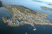 Aerial view of the Ascención Island, known as Melinka