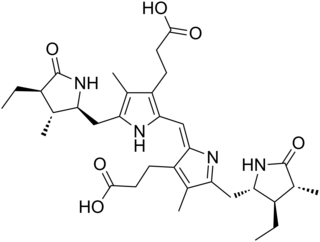 <span class="mw-page-title-main">Stercobilin</span> Brown pigment of bile origin