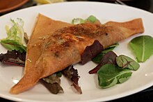 Brik, a Tunisian version of borek, is stuffed thin warka pastry, commonly deep fried. Brikdish.jpg