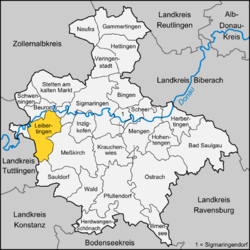 Elhelyezkedése Baden-Württemberg térképén