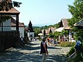 The main road of village Hollókő (it is a World Heritage Site)