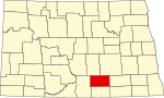 State map highlighting Logan County