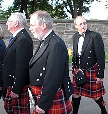 Marjoribanks clan members wearing kilts of the Marjoribanks tartan Marjoribanks tartan.JPG