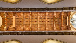 The decorated coffer ceiling of the nave