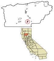 Location of Corning in Tehama County, California