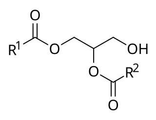 <span class="mw-page-title-main">Diglyceride</span> Type of fat derived from glycerol and two fatty acids