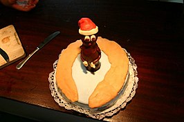 Taart met een Mr. Hankey figuur.