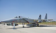 A single-seat F-15C Eagle Baz of 133 Squadron "Knights Of The Twin Tail" with four Syrian "Kill Marks"