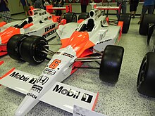 Hornish's 2006 Indianapolis 500 winning car at the Indianapolis Motor Speedway Hall of Fame Museum Indy500winningcar2006.JPG