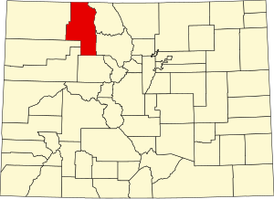 Map of Colorado highlighting Routt County