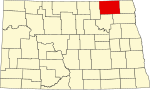 State map highlighting Cavalier County