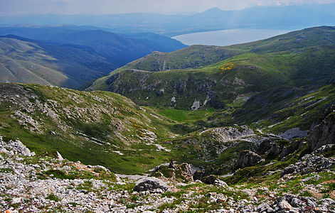 View from Galičica National Park on the Lake Prespa. Author: Ptahhotep — Sasho Poposki