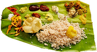 <span class="mw-page-title-main">Sadya</span> Traditional meal of Kerala, India