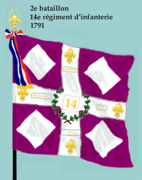 Drapeau du 2e bataillon du 14e régiment d'infanterie de ligne de 1791 à 1793