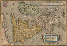 A 16th cuntury map of England, Scotland, Wales and Ireland prior to unification