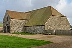 Stone barn at St. Radegund's Abbey Farm, about 65 metres south of well house