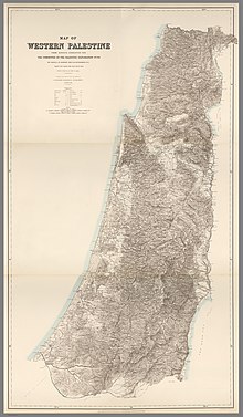 A detailed map of Palestine from the 19th century