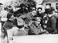 Polish troops, escapees from Nazi-Soviet occupied Poland, being welcomed by Romanian population while crossing the Romanian border.