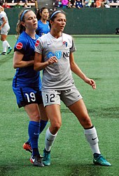 Hatch (right) with the North Carolina Courage in 2017 Ashley Hatch.jpg