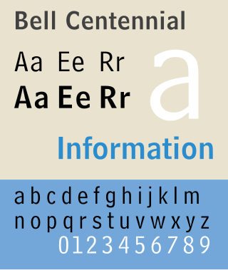 <span class="mw-page-title-main">Bell Centennial</span> Sans-serif typeface