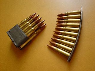 <span class="mw-page-title-main">Clip (firearms)</span> Device used to store multiple rounds of ammunition for loading into a firearm