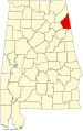 State map highlighting Cherokee County