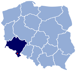 Розташування міста Поляниця-Здруй