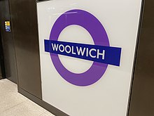 Woolwich station TfL roundel Woolwich roundel.jpg