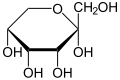 de: Struktur von alpha-D-Psicopyranose (Haworth-Schreibweise); en: Structure of alpha-D-psicopyranose (Haworth projection)