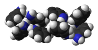 Space-filling model of solid aniline