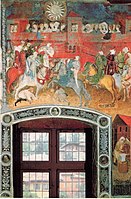 Februari, fresco in de Torre Aquila in Trente