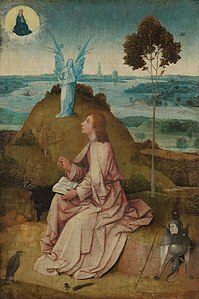 Saint Jean l'évangéliste à Patmos, Jérôme Bosch, 1504-1505.