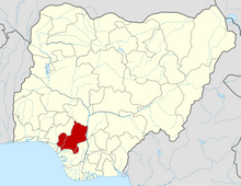 Edo State is shown in red.