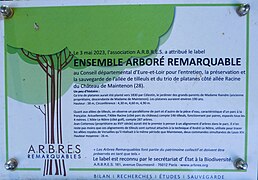 Plaque Arbres remarquables de France.