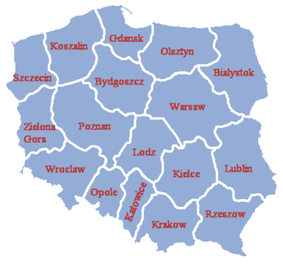 Woiwodschappen van Polen, 1957-1975