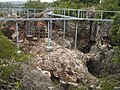 Afrikaans: Uitgrawings by die Sterkfonteingrotte duur voort. English: Excavation site at Sterkfontein Caves.