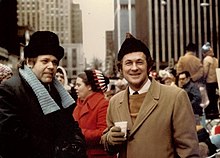 Bill Dickinson (left), who led the school from its founding in 1973 until 1991, and CPS Superintendent Dr. Donald Waldrip at an All-City Boy Choir performance on Cincinnati's Fountain Square, c. 1974 Waldrip Dickinson.jpg