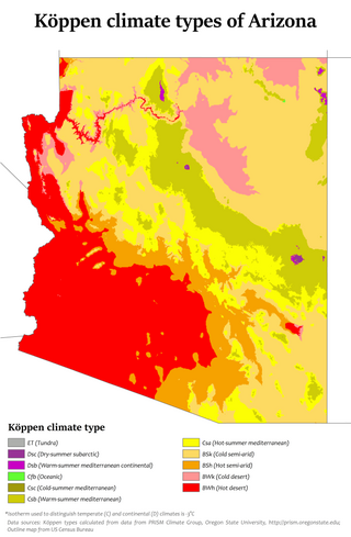 <span class="mw-page-title-main">Climate change in Arizona</span> Climate change in the US state of Arizona