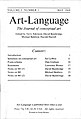 photographie montrant la couverture de la revue Art-Language volume 1 numéro 1 le journal de l'art conceptuel