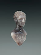 Unique, late 1st century AD bust of emperor Nerva in chalcedony from private collection.