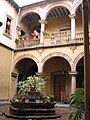 The Patio of a colonial house in Patzcuaro, Michoacan, Mexico