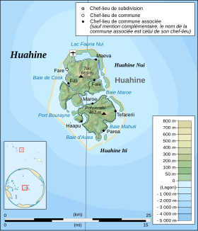 Carte topographique de Huahine