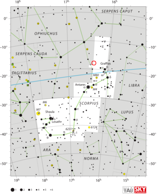 <span class="mw-page-title-main">U Scorpii</span> Recurrent nova system first seen in 1863