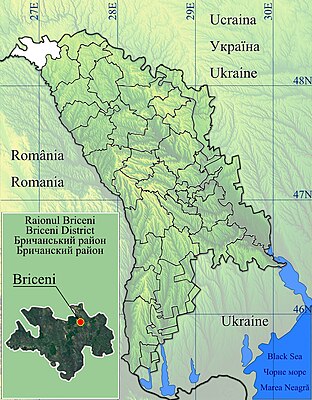 Harta de localizare Republica Moldova Briceni