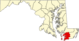 Locatie van Somerset County in Maryland