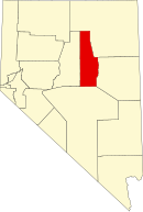 Map of Nevada highlighting Eureka County