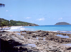 Praia de Cabesterre, ao sul de Sainte-Rose