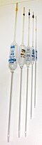 Several sizes of volumetric pipette. Vollpipetten.jpg