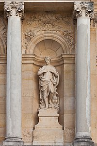 Baroque Ionic columns on the garden façade of the Palace of Versailles, Versailles, France, by Jules Hardouin-Mansart, 1678–1688[24]